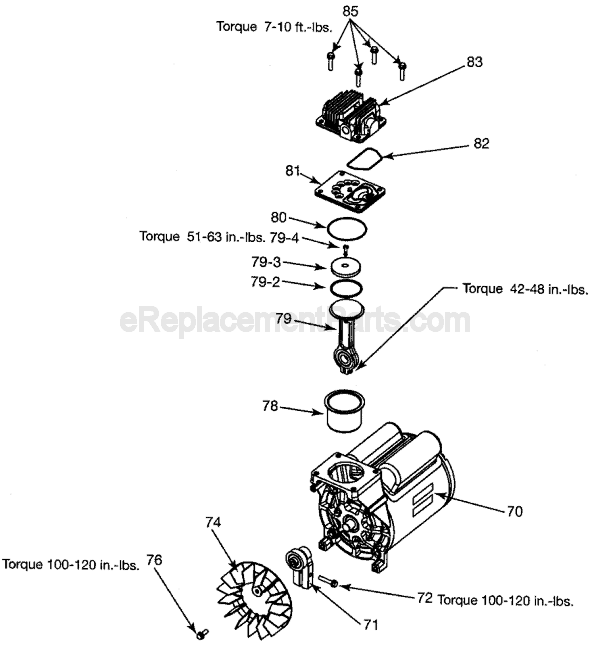 Page B Diagram and Parts List for Type 1 Porter Cable Compressor